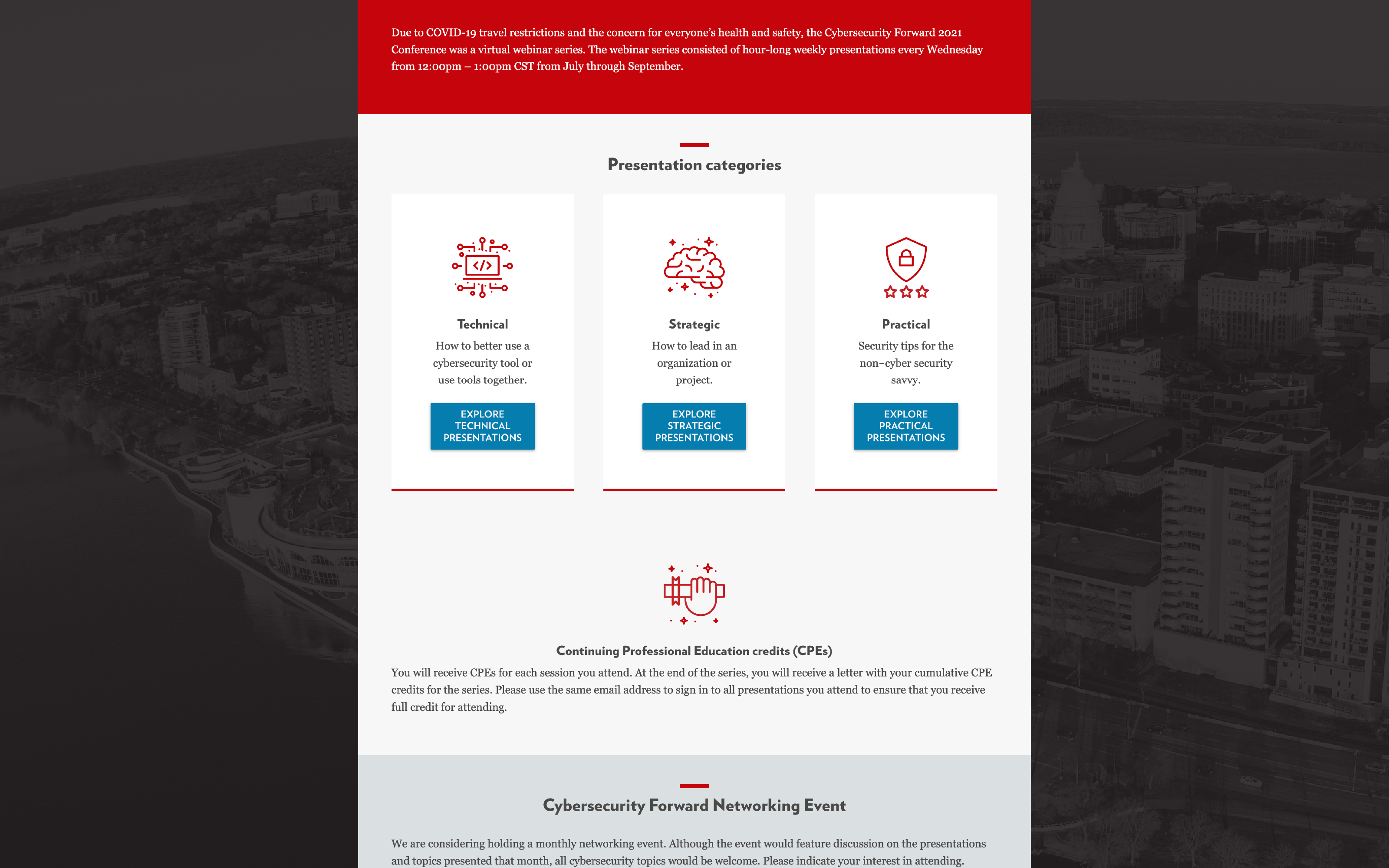 Red icons used in a beautiful site layout.